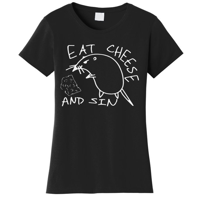 But Eat Cheese And Sin Funny Rat Women's T-Shirt