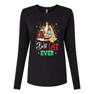 Best Ever Christmas Cool Jesus Nativity Scene Christian Womens Cotton Relaxed Long Sleeve T-Shirt