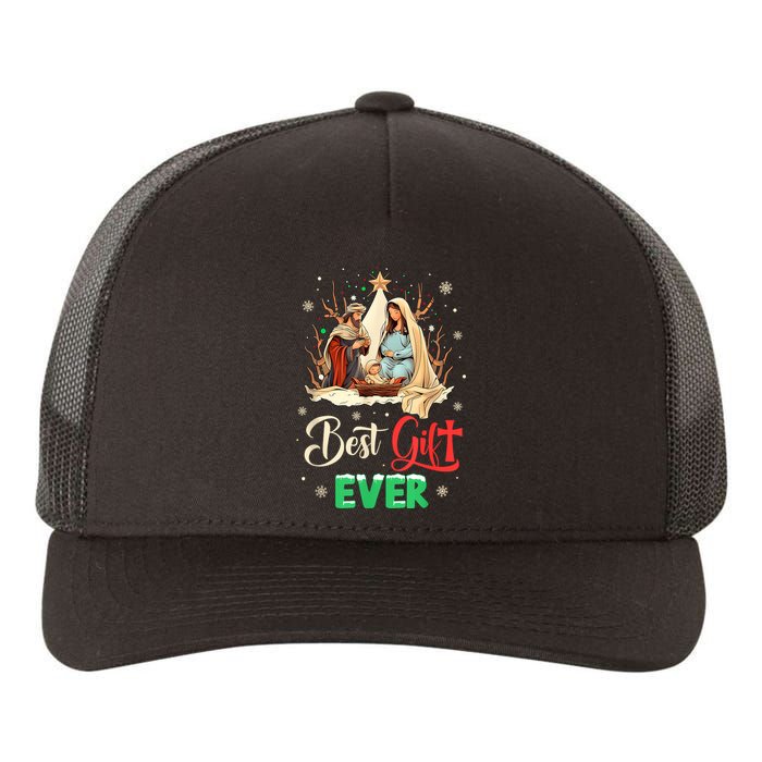 Best Ever Christmas Cool Jesus Nativity Scene Christian Yupoong Adult 5-Panel Trucker Hat