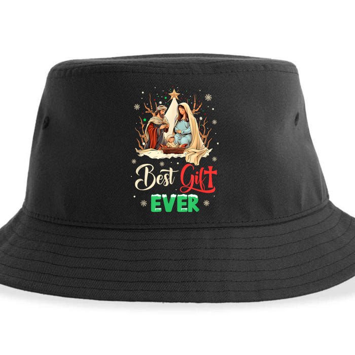 Best Ever Christmas Cool Jesus Nativity Scene Christian Sustainable Bucket Hat