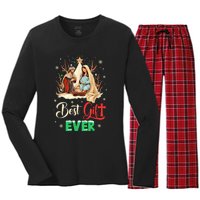 Best Ever Christmas Cool Jesus Nativity Scene Christian Women's Long Sleeve Flannel Pajama Set 