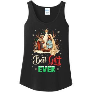 Best Ever Christmas Cool Jesus Nativity Scene Christian Ladies Essential Tank