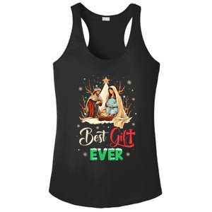 Best Ever Christmas Cool Jesus Nativity Scene Christian Ladies PosiCharge Competitor Racerback Tank