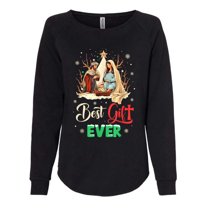 Best Ever Christmas Cool Jesus Nativity Scene Christian Womens California Wash Sweatshirt