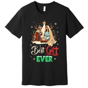 Best Ever Christmas Cool Jesus Nativity Scene Christian Premium T-Shirt