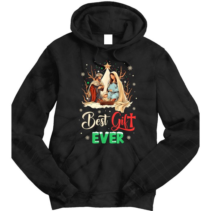 Best Ever Christmas Cool Jesus Nativity Scene Christian Tie Dye Hoodie