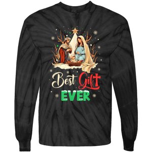 Best Ever Christmas Cool Jesus Nativity Scene Christian Tie-Dye Long Sleeve Shirt