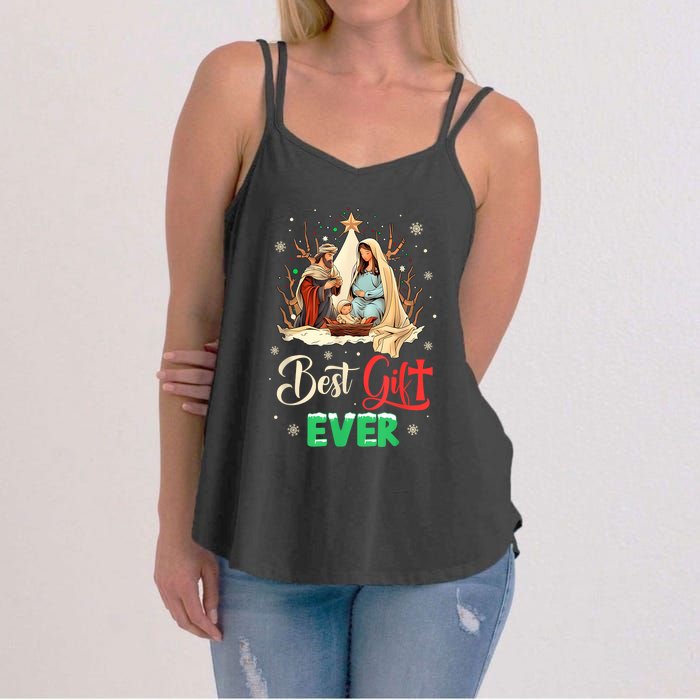 Best Ever Christmas Cool Jesus Nativity Scene Christian Women's Strappy Tank