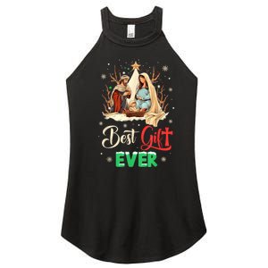 Best Ever Christmas Cool Jesus Nativity Scene Christian Women's Perfect Tri Rocker Tank