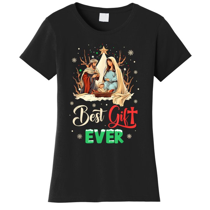 Best Ever Christmas Cool Jesus Nativity Scene Christian Women's T-Shirt