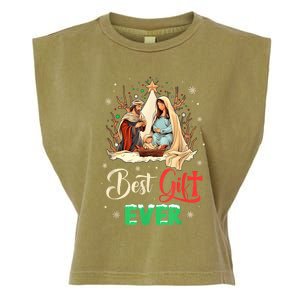 Best Ever Christmas Cool Jesus Nativity Scene Christian Garment-Dyed Women's Muscle Tee