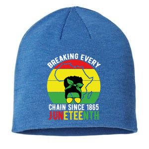 Breaking Every Chain Since 1865 Junenth Black History Funny Gift Sustainable Beanie