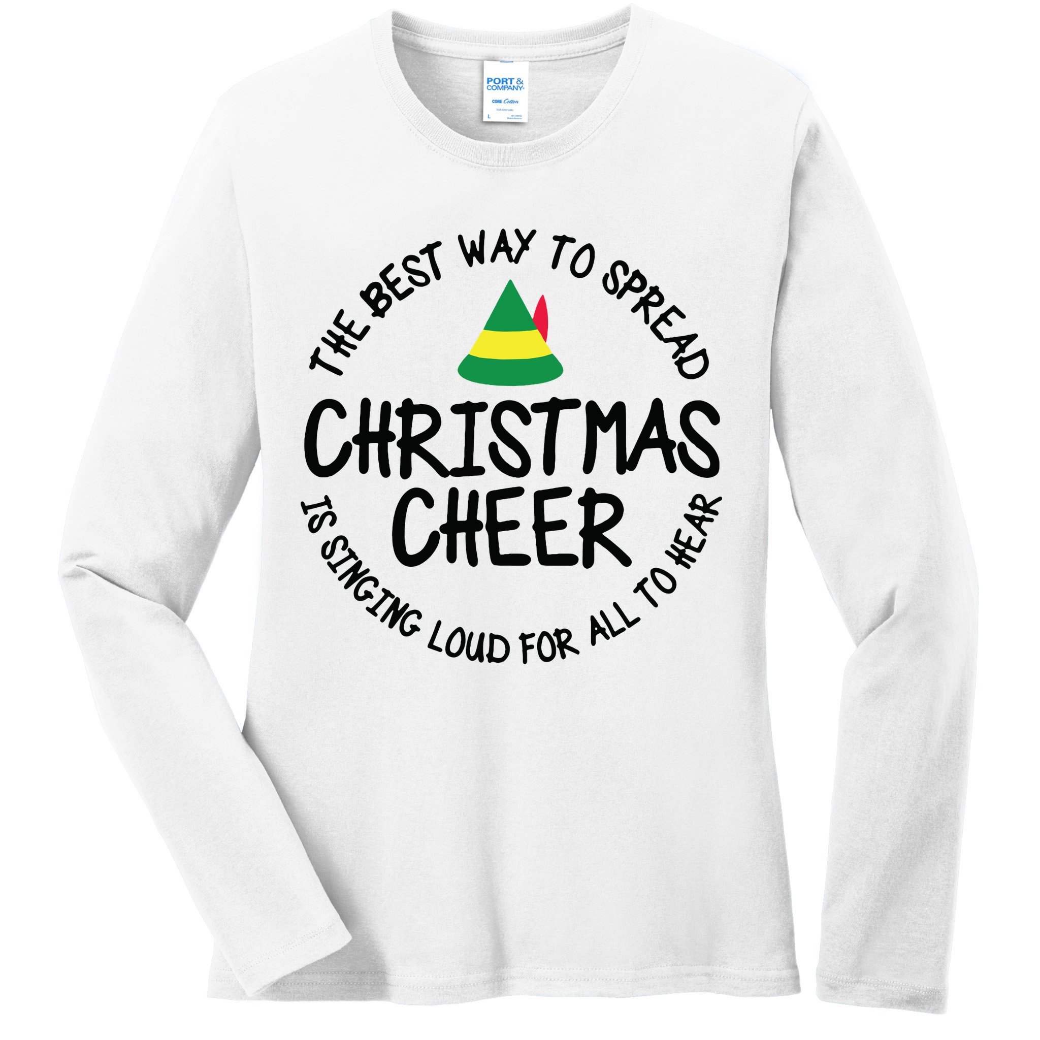 Buddy Elf Christmas Cheer Ladies Long Sleeve Shirt