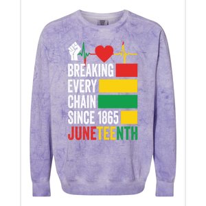 Breaking Every Chain Since 1865 Junzeenth Black History Gift Colorblast Crewneck Sweatshirt