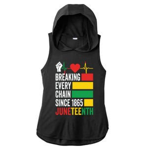 Breaking Every Chain Since 1865 Junzeenth Black History Gift Ladies PosiCharge Tri-Blend Wicking Draft Hoodie Tank