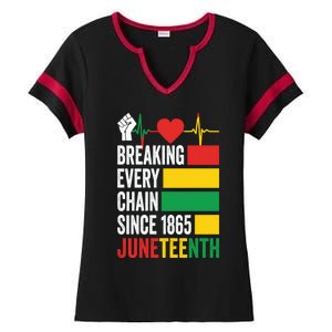 Breaking Every Chain Since 1865 Junzeenth Black History Gift Ladies Halftime Notch Neck Tee