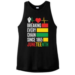 Breaking Every Chain Since 1865 Junzeenth Black History Gift Ladies PosiCharge Tri-Blend Wicking Tank