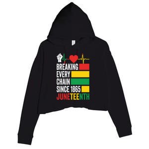 Breaking Every Chain Since 1865 Junzeenth Black History Gift Crop Fleece Hoodie