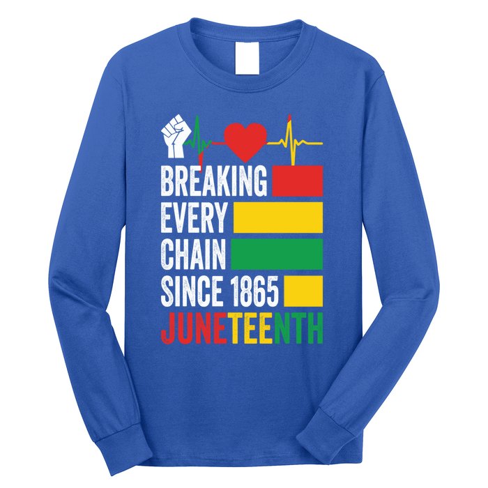 Breaking Every Chain Since 1865 Junzeenth Black History Gift Long Sleeve Shirt