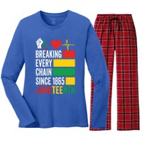 Breaking Every Chain Since 1865 Junzeenth Black History Gift Women's Long Sleeve Flannel Pajama Set 