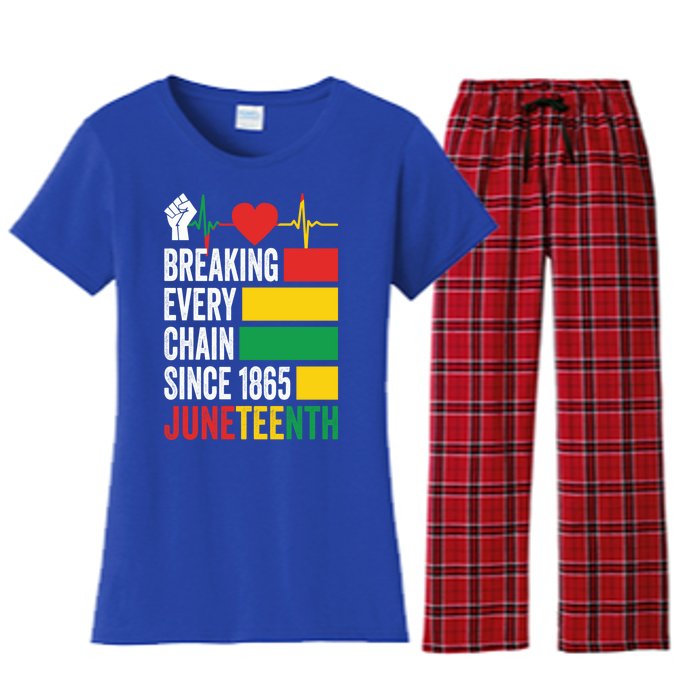 Breaking Every Chain Since 1865 Junzeenth Black History Gift Women's Flannel Pajama Set