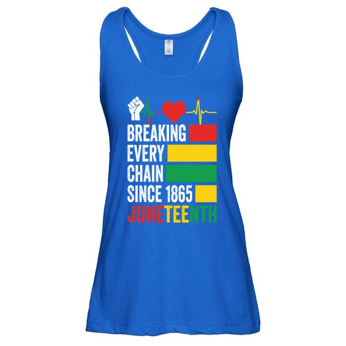 Breaking Every Chain Since 1865 Junzeenth Black History Gift Ladies Essential Flowy Tank