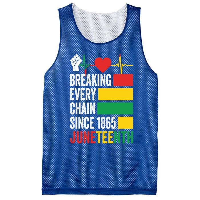 Breaking Every Chain Since 1865 Junzeenth Black History Gift Mesh Reversible Basketball Jersey Tank