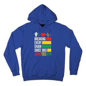 Breaking Every Chain Since 1865 Junzeenth Black History Gift Tall Hoodie