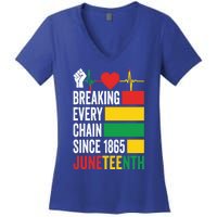 Breaking Every Chain Since 1865 Junzeenth Black History Gift Women's V-Neck T-Shirt