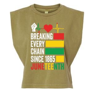 Breaking Every Chain Since 1865 Junzeenth Black History Gift Garment-Dyed Women's Muscle Tee