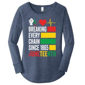 Breaking Every Chain Since 1865 Junzeenth Black History Gift Women's Perfect Tri Tunic Long Sleeve Shirt