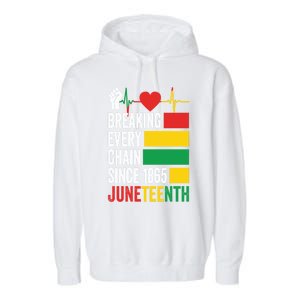 Breaking Every Chain Since 1865 Junzeenth Black History Gift Garment-Dyed Fleece Hoodie