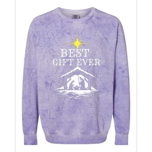 Best Ever Christmas Cool Jesus Nativity Scene Christian Colorblast Crewneck Sweatshirt