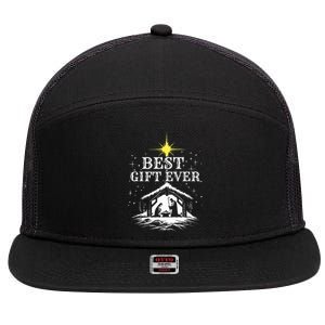 Best Ever Christmas Cool Jesus Nativity Scene Christian 7 Panel Mesh Trucker Snapback Hat