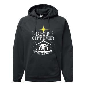 Best Ever Christmas Cool Jesus Nativity Scene Christian Performance Fleece Hoodie