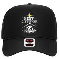 Best Ever Christmas Cool Jesus Nativity Scene Christian High Crown Mesh Back Trucker Hat