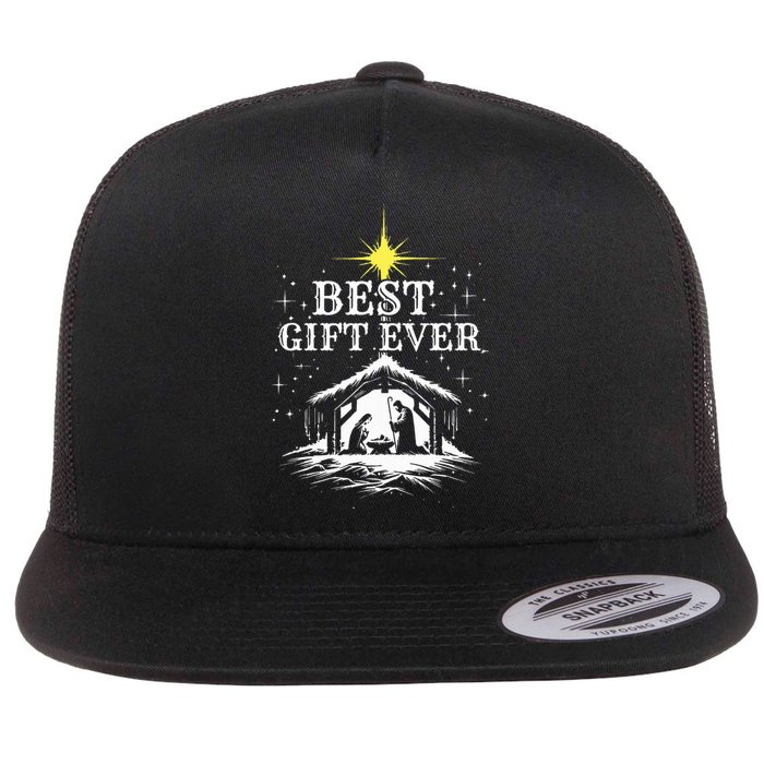 Best Ever Christmas Cool Jesus Nativity Scene Christian Flat Bill Trucker Hat