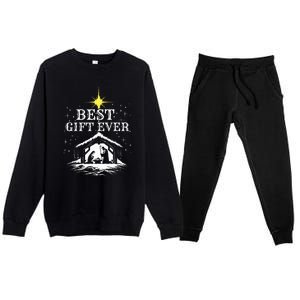 Best Ever Christmas Cool Jesus Nativity Scene Christian Premium Crewneck Sweatsuit Set