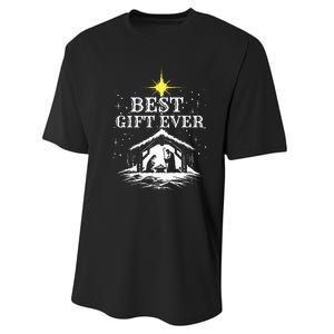 Best Ever Christmas Cool Jesus Nativity Scene Christian Performance Sprint T-Shirt