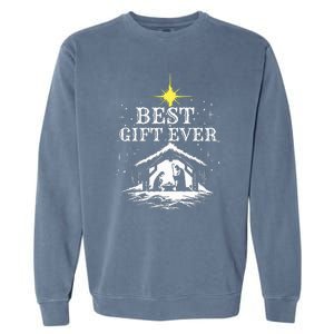 Best Ever Christmas Cool Jesus Nativity Scene Christian Garment-Dyed Sweatshirt