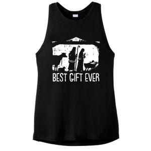 Best Ever Christmas Cool Jesus Nativity Scene Christian Great Gift Ladies PosiCharge Tri-Blend Wicking Tank