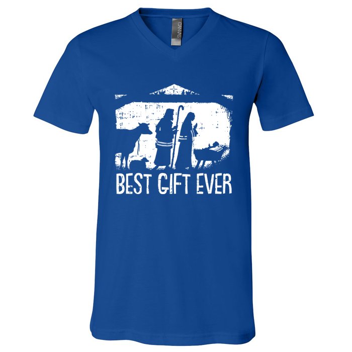 Best Ever Christmas Cool Jesus Nativity Scene Christian Great Gift V-Neck T-Shirt