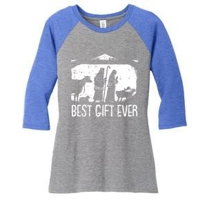 Best Ever Christmas Cool Jesus Nativity Scene Christian Great Gift Women's Tri-Blend 3/4-Sleeve Raglan Shirt