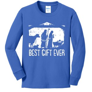 Best Ever Christmas Cool Jesus Nativity Scene Christian Great Gift Kids Long Sleeve Shirt