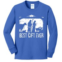 Best Ever Christmas Cool Jesus Nativity Scene Christian Great Gift Kids Long Sleeve Shirt