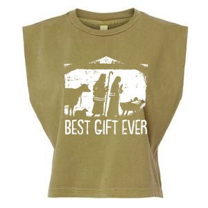 Best Ever Christmas Cool Jesus Nativity Scene Christian Great Gift Garment-Dyed Women's Muscle Tee