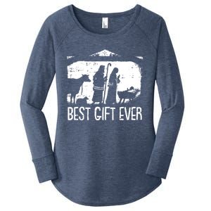 Best Ever Christmas Cool Jesus Nativity Scene Christian Great Gift Women's Perfect Tri Tunic Long Sleeve Shirt