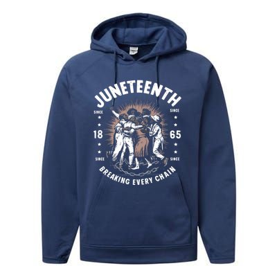 Breaking Every Chain Since 1865 Independence Day Junenth Funny Gift Performance Fleece Hoodie