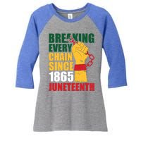 Breaking Every Chain Since 1865 Junenth Freedom Gift Women's Tri-Blend 3/4-Sleeve Raglan Shirt