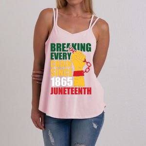 Breaking Every Chain Since 1865 Junenth Freedom Gift Women's Strappy Tank